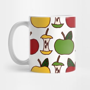 Apples and Apple Cores Multi-Colored | Apple Pattern Mug